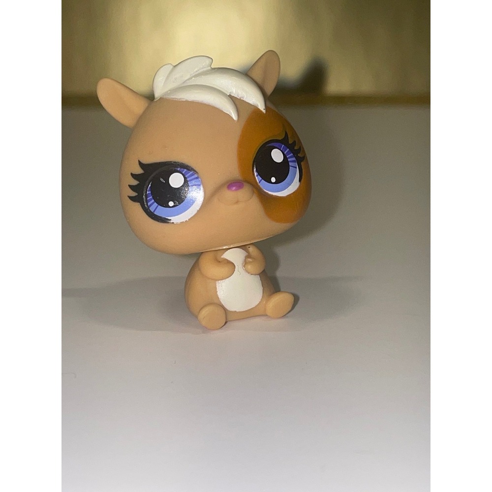Littlest Pet Shop LPS Brown Hamster 3300 Blue‎ Eyes White Mane Hasbro